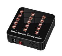Koolenry Socket Multi-Port USB 200W High-Power 30-Port Type-C Charger Desktop Charging Station de Ventilateur avec Ventilateur