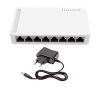 Koolenry Splitter Ethernet 8 Port Gigabit Switch 10/100 / 1000m Home and Office Network Hub avec Purpor Cable EU Plux