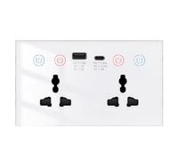 Koolenry Tuya Smart Socket WIF USB Type-C SURTLET MUR 4-En-1 Plug D'Alimentation Électrique Universelle avec un Moniteur D'Alimentation Tactile B B