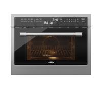 KoolMore COM-24SS Combinaison de four à convection intégré de 24 pouces et micro-ondes avec poignée, porte à fermeture douce, puissance 1000 W, finition en acier inoxydable, écran LCD avec