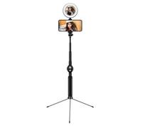 Koolstar Kit Selfie Stick + Tripod - jusqu'à 110cm - Anneau Ring LED avec Miroir - Support Smartphone - Shutter Bluetooth