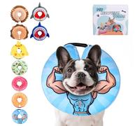 KOOLTAIL Collier conique gonflable pour chien, collier E en forme de donut doux pour chiens après une chirurgie pour arrêter de lécher, alternative améliorée, coussin de cou gonflable pour animal de