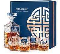 KOOLTHO Service Carafe Whisky avec Verres, Coffret Cadeau Original pour Homme, Set Decanteur a Whisky Verre Borosilicaté (pas de Cristal), Kit Décanteur pour Degustation de Whiskey, Glass Decanter