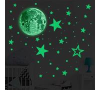 Koomiao Autocollants Lumineux 435pcs Stickers Muraux Enfants Lumineuses Stickers Étoiles + 1 Gros Lune Décor de Plafond pour Chambres d'enfants, Chambres de Bébés ou des Fêtes