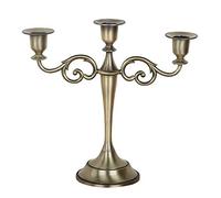 Koomiao Chandeliers à 3 ou 5 Bras Decor Bougeoir en Métal Style d'Européen Bougeoirs de Pilier Romantique Candélabres de Mariage Decoration Centre de Table (Bronze, Chandeliers à 3 Bras)