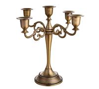 Koomiao Chandeliers à 3 ou 5 Bras Decor Bougeoir en Métal Style d'Européen Bougeoirs de Pilier Romantique Candélabres de Mariage Decoration Centre de Table (Bronze, Chandeliers à 5 Bras)