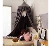 Koomiao Ciels de Lit pour Enfant, Baldaquin Lit Tente Gamins Dôme Maison de Jeux Moustiquaire Pour Lit Décoration de Chambre, Hauteur 250cm (Gris foncé)