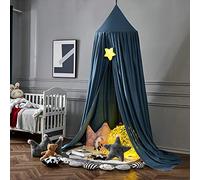 Koomiao Ciels de Lit pour Enfant, Baldaquin Lit Tente Gamins Dôme Maison de Jeux Moustiquaire Pour Lit Décoration de Chambre, Hauteur 250cm (Nordique Bleu)