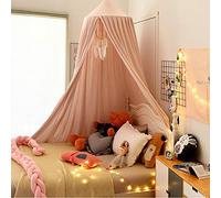 Koomiao Ciels de Lit pour Enfant, Baldaquin Lit Tente Gamins Dôme Maison de Jeux Moustiquaire Pour Lit Décoration de Chambre, Hauteur 250cm (Rose-1)