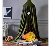 Koomiao Ciels de Lit pour Enfant, Baldaquin Lit Tente Gamins Dôme Maison de Jeux Moustiquaire Pour Lit Décoration de Chambre, Hauteur 250cm (Nordique Vert)