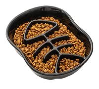Koomiao Gamelle Anti Glouton pour Chien Chat, Fish Design Céramique Bol de Nourriture Lente pour Chats Fun Interactive Slow Feeding Bol pour Animaux de Compagnie (Noir)