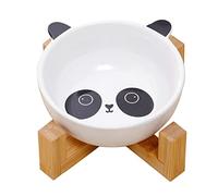 Koomiao Gamelles pour Chien et Chat Bol de Nourriture en Céramique avec Support Conception d'animaux Mignons Grande Gamelle à Eau Bol d'alimentation pour Chats et Petits Chiens (Panda)