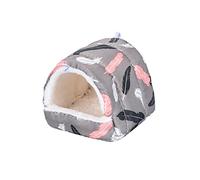 Koomiao Lit Suspendu Hamac Hamster Peluche de Coton Cage Suspendue Chaude d'hiver pour Hamsters, Chinchillas,Cobayes, Lapins (L-18x18cm, Gris)