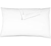 Koomiao Lot de 2 Taies d'oreiller en 100% Coton Housse d'oreiller Super Douceur Anti-acarien Durable Protège Oreiller avec Fermeture à Enveloppe pour Familles (Blanc, 48x74cm)