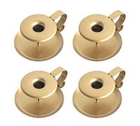 Koomiao Lot de 4 Chandeliers Vintage Bougeoirs de Pilier Noir Candlestick en Fer Forge Porte Bougies pour Anniversaire Mariage Centre de Table Decoration (4Pcs Doré)