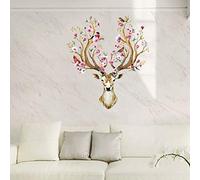 Koomiao Sticker Mural Pour Chambre,Cerf Sika Autocollant mural 3D Art Décalque Animaux mural Autocollant Décoration pour Salon, Chambres, Cuisine, Porte-manteau, Couloir 101×79cm