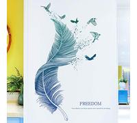 Koomiao Stickers Muraux Plume Sticker Mural,Autocollant Mural pour Portes Chambre Fenêtres Décoration Salon 60 x 90 cm