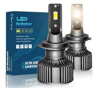 Koomtoom H7 Ampoules LED, 50W 12000Lm H7 LED Kit de Conversion de Lampe Frontale H7 Super Bright 5000K Blanc Chaud Ampoules de Lampe Frontale, Ip68 éTanche, Paquet de 2 (H7)