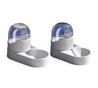 Koomuao 2Pièces Distributeur Croquettes et Eau Automatique pour Chat Chien, Ensemble 2 en 1 Mangeoirs et Abreuvoirs pour Animaux Domestiques Capacité 2L (Blanc)