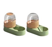 Koomuao 2Pièces Distributeur Croquettes et Eau Automatique pour Chat Chien, Ensemble 2 en 1 Mangeoirs et Abreuvoirs pour Animaux Domestiques Capacité 2L (Vert)