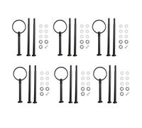 Koomuao 6pcs Poignée Support Assiettes Presentoir a Gateau 3 Étages, Kit de construction en Métal, Support Tiges à Gateau Présentoir à Macarons pour Fête Anniversaire Mariage (Noir)