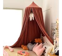Koomuao Ciels de Lit pour Enfant, Baldaquin Lit Tente Gamins Dôme Maison de Jeux Moustiquaire Pour Lit Décoration de Chambre, Hauteur 250cm (Rose)
