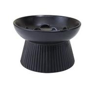 Koomuao Gamelle Chat Surélevée Ceramique, Gamelle Anti Glouton Chats/Petit Chien, Gamelle d'alimentation Lente Slow Feeder pour Chat Bol de Nourriture pour Chat-300ml (Noir)