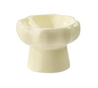 Koomuao Liemuao Gamelle Chat Surélevée, Gamelle Chat en Céramique, Inclinable à 15° Gamelle d'alimentation pour Chaton, Bol d'eau pour Chat Protéger Cou Bol de Nourriture pour Chats (Beige-Water)