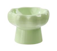 Koomuao Liemuao Gamelle Chat Surélevée, Gamelle Chat en Céramique, Inclinable à 15° Gamelle d'alimentation pour Chaton, Bol d'eau pour Chat Protéger Cou Bol de Nourriture pour Chats (Vert-Water)