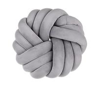 Koomuao Liemuao Noeud d'oreiller, 35cm Coussin en Boule de Canapé Noué, Oreiller de Boule de Noeud Créatif Fait à la Main, Coussin Tresse pour la Décoration du Canapé Chaise Lit Voiture (Gris)
