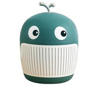 Koomuao Liemuao Poubelle Corbeille à Papiers en Plastique, 3.5L Poubelle de Table avec Couvercle, Baleine Mini Poubelle de Bureau pour Salle de Bain, Chambre, Bureau Enfant, Voiture (Vert)