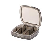 Koomuao Pilulier Journalier Voyage, Boîte à Pilules Portable Boite Medicaments Poche en Plastique Boite a Cachet avec 5 Compartiments pour Vitamines et Huiles de poisson (Noir)