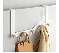 Koomuao Porte Manteau en Métal - 6 Crochets Patère Murale - Décor Moderne Patère Chambre Salon Couloir Entrée Patere Porte Manteau pour Suspendre Manteaux écharpes Sacs (Blanc, 5 crochets)