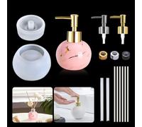Koonafy 15 Pcs Moule en Silicone,Moule Resine Epoxy Bouteille,Rond Moules en Resine avec Paille,Bougie d'aromathérapie,Lotion Dispensers, pour Bijoux Rangement,Home Decoration