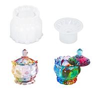 Koonafy 2 Pcs Moule Resine Epoxy Boite,Moules en Résine pour Boîte à Bijoux,Moulle Resin Epoxy Boîte de Rangement,pour Artisanat Fait Main,DIY Gift Box,Home Decoration (crystal molds)