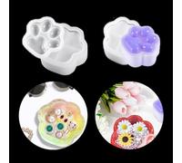 Koonafy 2 Pcs Résine Cat Paw Moulage Moulle Silicone Boîte de Rangemen avec Couvercle Moulle époxy Résine pour Bricolage Cadeau Artisanat à Bijoux (Résine Cat Paw Moulage)