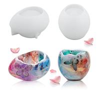 Koonafy 2 Pièces Moule en Silicone pour Bougeoir Moule de Boîte de Rangement de Bijoux DIY Bougeoir Moules pour Boîte pour Moulage en Résine Cosmétique Photophore Décoration de Table