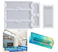 Koonafy 2pcs Moule Resine Epoxy Boite a Bijoux, Moule Silicone Boîte de Stockage, Moule en ÉPoxy Pen Holder, Moule Resine Epoxy pour DIY Conteneur de Bijoux Artisanat