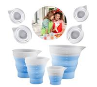 Koonafy 4 PCS Tasses à Mesurer Silicone,Mesurer Gradué pour Résine,Verre Doseur Kit en Silicone,50/100/250/500ml Gobelet Doseur Transparent avec Couvercle,pour Bricolage Main,Laboratoire, Cuisine