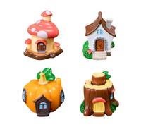 Koonafy 4 Pièces Jardin Fée Miniature Pierre Maisons, Mini Cottage Miniatures Accessoires Mini Pierre Village Poupée Fée Décoration de Maison pour Bonsaï Succulent Plantation (4pcs)