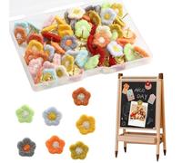 Koonafy 60pcs Punaises Fleurs Colorées de Floral Punaises Décoratives Punaise Murale Fleur de Marguerite pour Carte Couleur Tableau De Liège Photo Punaises Spectacle Mobilier(12 Multicolore)