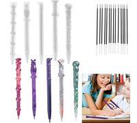 Koonafy Lot de 5 moules en silicone pour stylo à bille + 15 recharges - Moule en résine époxy - Moules en silicone pour bricolage, artisanat et art, enseignants, élèves et écoles