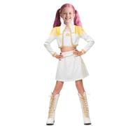 Koongso Costume de chasseuse de démons pour fille inspiré de l’idole de Kpop Mira, costume de scène imprimé blanc, tenue d’Halloween