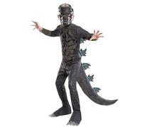 Koongso Costume de monstre dinosaure pour enfants, combinaison imprimée roi des monstres avec masque 3D pour Halloween, école, scène, fête