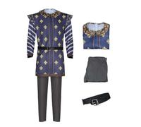 Koongso Costume de prince charmant pour homme, personnage du film Far Far Away Prince Royal Uniforme manteau, pantalon, ceinture, costume de cour, Halloween, déguisement, fête, carnaval