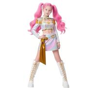 Koongso Costume de scène de chasseuse de démons K-Pop pour filles, tenue métallique scintillante pour Halloween, cosplay, fête