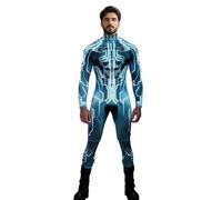 Koongso Costume de super-héros robot pour adultes, combinaison unisexe pour homme, armure 3D, imprimé robot pour Halloween, cosplay, costume cyborg futuriste
