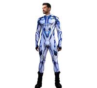 Koongso Costume de super-héros robot pour adultes, combinaison unisexe pour homme, armure 3D, imprimé robot pour Halloween, cosplay, costume cyborg futuriste