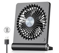 Koonie Petit ventilateur USB ultra silencieux avec inclinaison à 220° et 3 vitesses réglables, alimentation USB-C, pour la maison, le bureau, noir