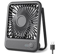 Koonie Ventilateur de bureau USB, petit mais puissant, ultra silencieux, réglable à 180°, 3 vitesses, alimenté par câble USB-C, mini ventilateurs de lit silencieux pour bureau, maison, extérieur